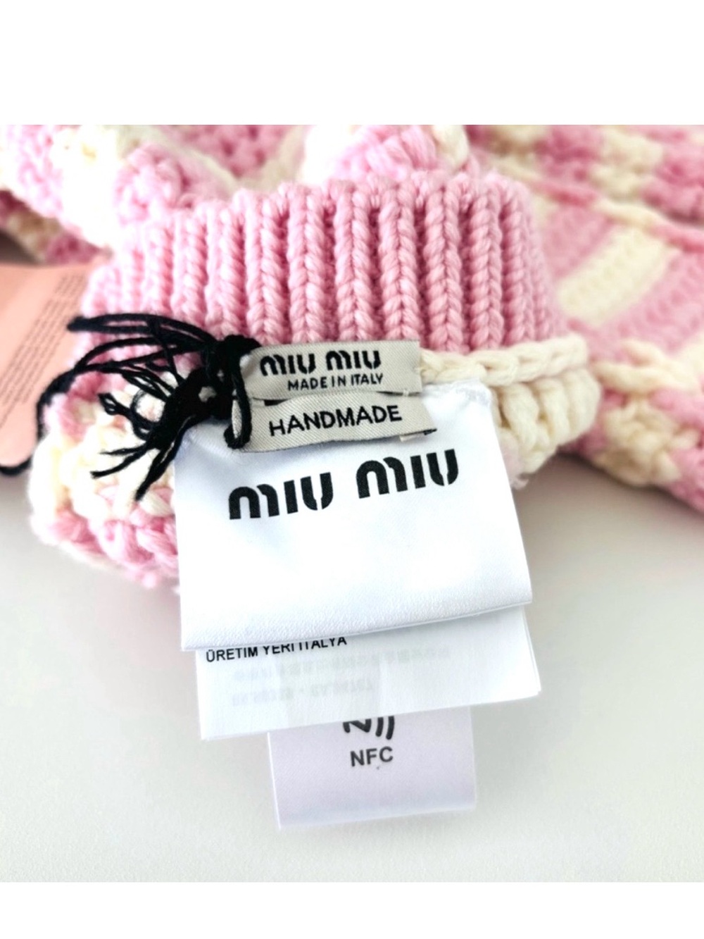 Authentic Miu Miu - Handmade Wool Arm Warmers - Pink NWT